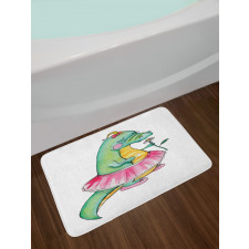 Watercolor Style Female Bath Mat