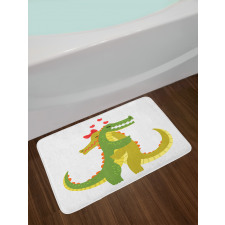 Romantic Couple Hugging Bath Mat