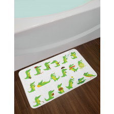 Group of Funny Animals Bath Mat