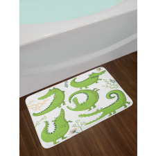 Reptiles and Floral Bath Mat