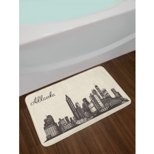 Grunge City Skyline Vintage Bath Mat