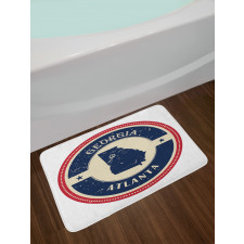 Grungy Polka-Dotted Stamp Bath Mat