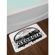 Welcoming Peach State Text Bath Mat