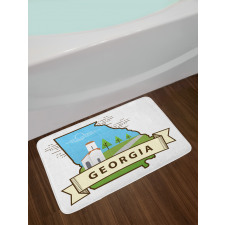 Digital Geometric Map Scene Bath Mat