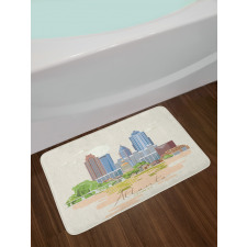 Graphics of City Silhouette Bath Mat