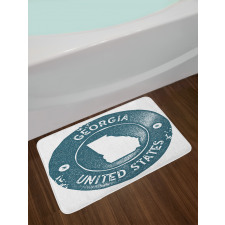 Map of Georgia Round Emblem Bath Mat