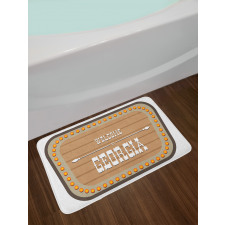 Vintage Wording on Sigh Bath Mat