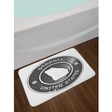 Dotted Map and Calligraphy Bath Mat