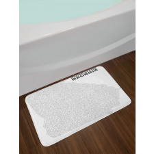 Typography and Dotted Map Bath Mat