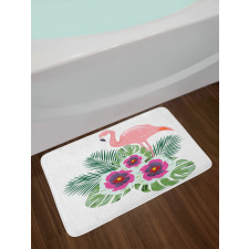 Flamingo Tropical Bouquet Bath Mat