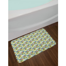 Birds Composition Leaves Bath Mat