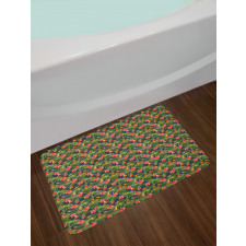 Banana Leaves Strawberry Bath Mat