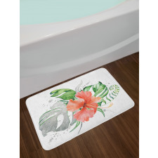 Grunge Watercolor Flower Bath Mat