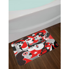 Human Faces Bath Mat