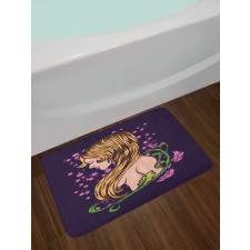 Floral Graphic Style Bath Mat