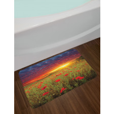 Meadow Poppies Sky Bath Mat