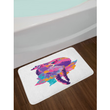 Abstract Madagascar Monkey Bath Mat