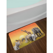 Wildlife Animals at Sunset Bath Mat