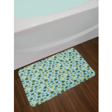 Monstera Hibiscus Mammal Art Bath Mat