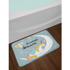 Unicorn on Crescent Bath Mat