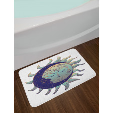 Boho Sun and Crescent Bath Mat