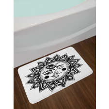 Astronomy Sun and Moon Bath Mat