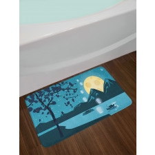 Night Landscape Moon Bath Mat