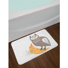 Wisdom Owl Crescent Bath Mat