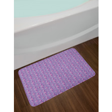 Butterflies Flowers Dots Bath Mat