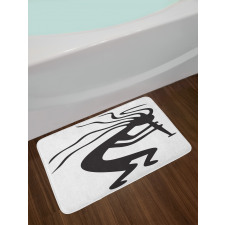 Monochrome Tribal Figure Bath Mat