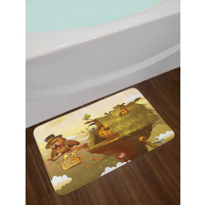 Nest of Magician Hat Owl Bath Mat