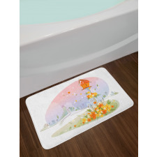 Floral Nest of Birds Bath Mat