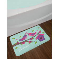 Valentines Love Flowers Bath Mat