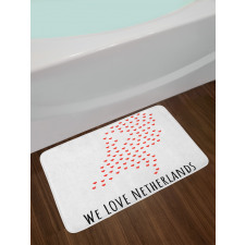 Love Netherlands Wording Bath Mat