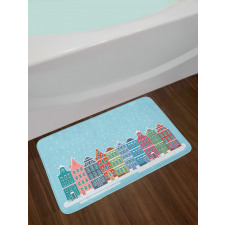 Snowy Town in Holland Bath Mat