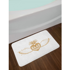 Winged Heart with Crown Bath Mat