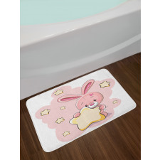 Rabbit Bunny with a Star Bath Mat
