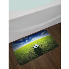 Soccer Ball on a Grassy Hill Bath Mat