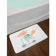 Happy Animal and Bag on Scooter Bath Mat