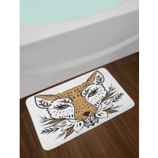 Botanical Ornament Animal Head Bath Mat