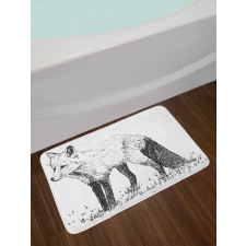 Sketchy Drawing on Animal Grass Bath Mat