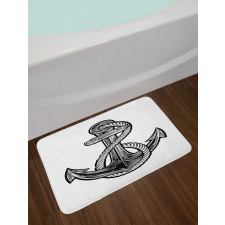 Monochrome Anchor Bath Mat