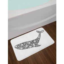 Zentangle Whale Bath Mat