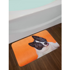 Akita on Orange Bath Mat