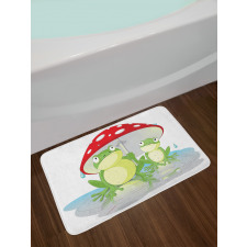 Animal in Mushroom Umbrella Bath Mat