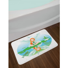 Fairy on Water Lily Leaf Bath Mat