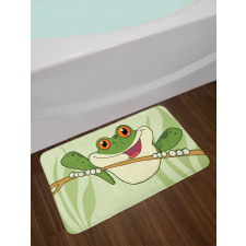 Happy Amphibian in Jungle Bath Mat