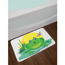 Animal on Leaf Cartoon Sun Bath Mat