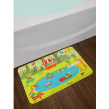 Animal Pool Party Fun Forest Bath Mat