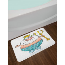 Funny Cartoon Angry King Bath Mat